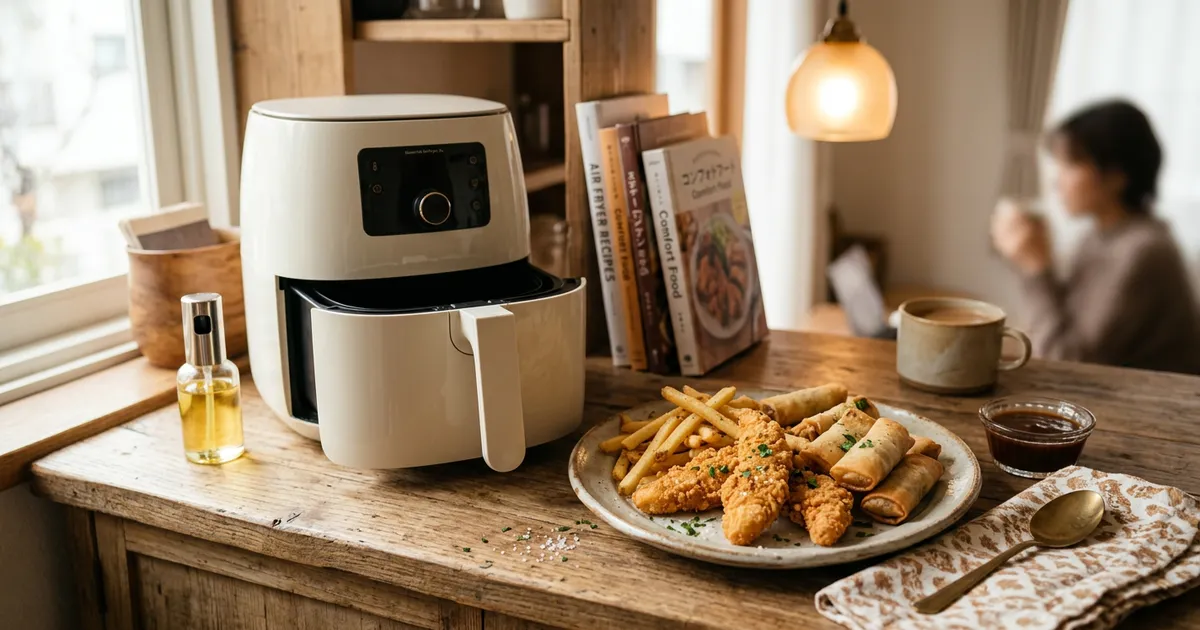 ノンフライヤーで冷凍食品をカリッと温め直し｜食品別の温度・時間ガイド