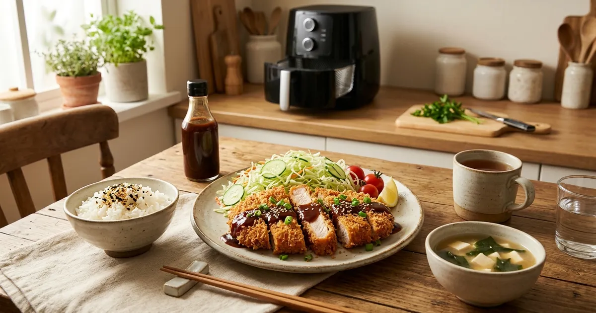ノンフライヤーでトンカツを作る方法｜冷凍・生肉の温度と時間設定・サクサク衣のコツ【2026年版】
